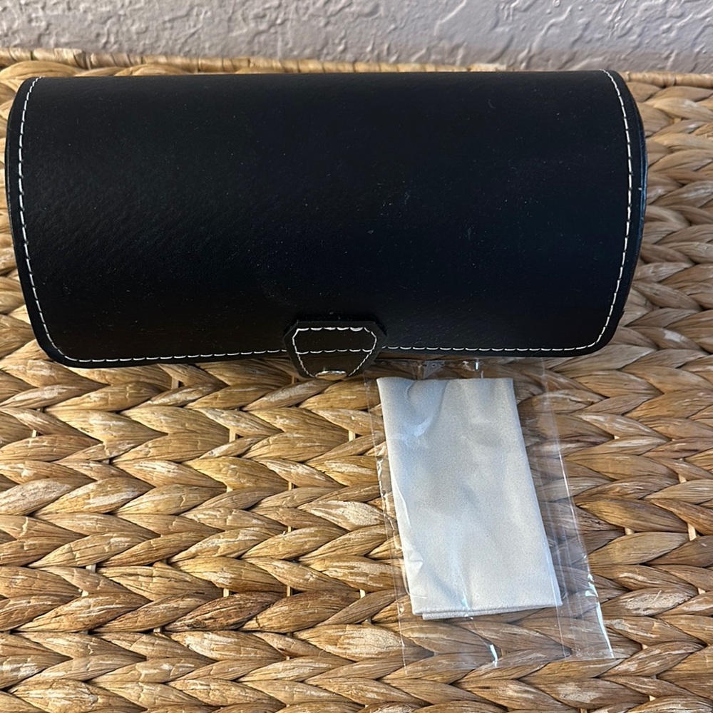 Black Leather Watches Case